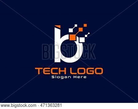 Letter B Technology Logo Design. Letter B Icon Logo