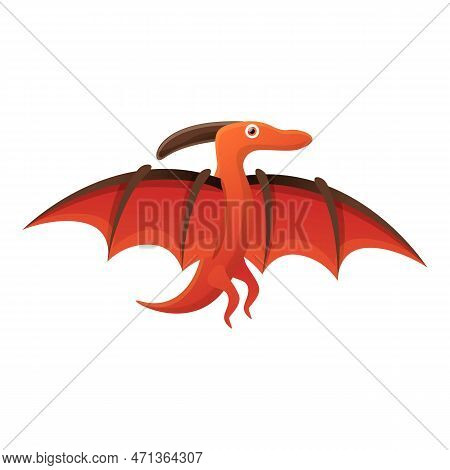 Pterodactyl Icon. Cartoon Of Pterodactyl Icon For Web Design Isolated On White Background