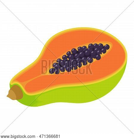 Pawpaw Fruit Icon. Isometric Of Pawpaw Fruit Icon For Web Design Isolated On White Background