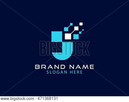 Letter U Tech Logo Design Vector Template