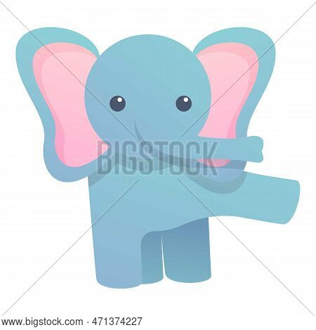 Dancing Elephant Icon. Cartoon Of Dancing Elephant Icon For Web Design Isolated On White Background