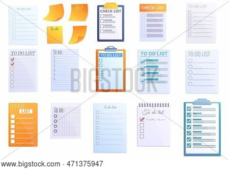 To-do List Icons Set. Cartoon Set Of To-do List Icons For Web Design