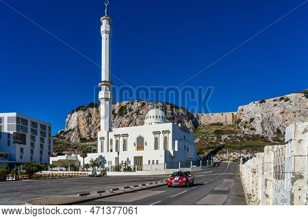 Gibraltar, United Kingdom - Nov 18, 2022: Ibrahim-al-ibrahim Mosque, Europa Point, Gibraltar. Gibral