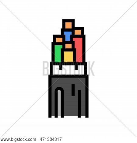 Flame Retardant Low Smoke Halogen Cable Color Icon Vector Illustration