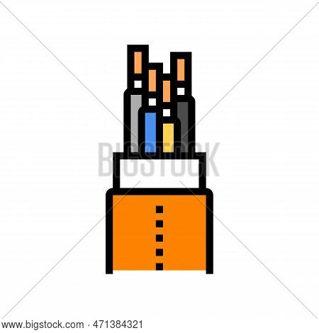 Halogen Free Flame Retardant Cable Color Icon Vector Illustration