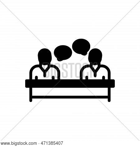 Black Solid Icon For Talked Speak Say Tell Negotiate Convert Gossip Communicate Gab Parley