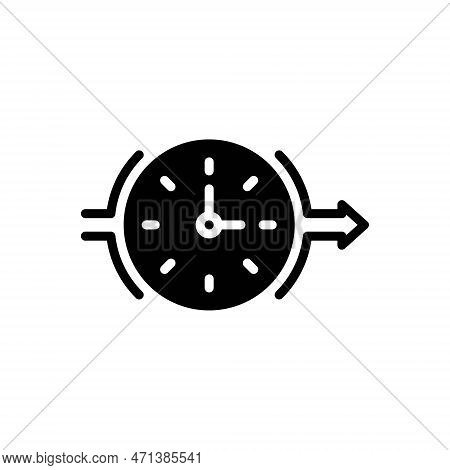 Black Solid Icon For Interim Time Watch Timer Clock Timepiece Chronometer
