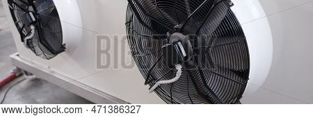 Large Industrial Air Conditioner With High Cooling Capacity. Air Conditioning Fan Concept