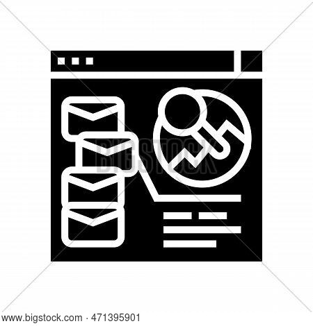 Track Email Campaigns Marketing Glyph Icon Vector Illustration