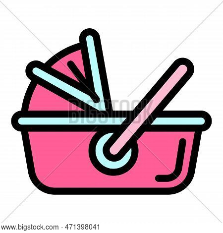 Travel Baby Pram Icon. Outline Travel Baby Pram Icon For Web Design Isolated On White Background