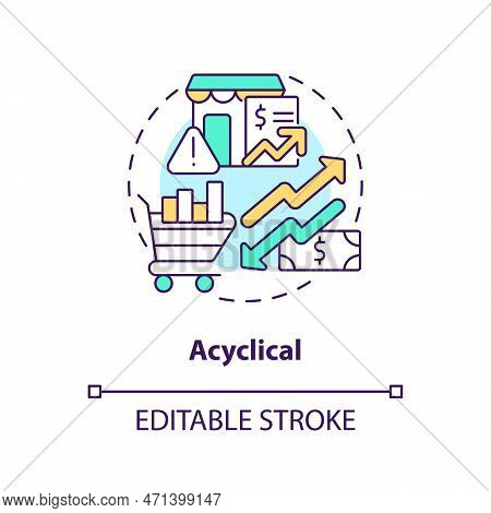Acyclical Concept Icon. Independence From Cycles. Attribute Of Economic Indicators Abstract Idea Thi