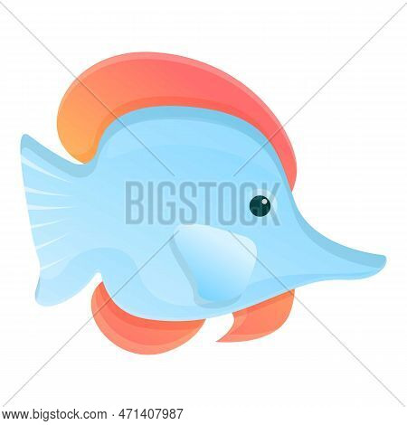 Reef Fish Icon. Cartoon Of Reef Fish Icon For Web Design Isolated On White Background