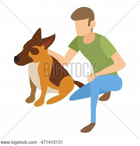 Domestic Cynologist Icon. Isometric Of Domestic Cynologist Icon For Web Design Isolated On White Bac