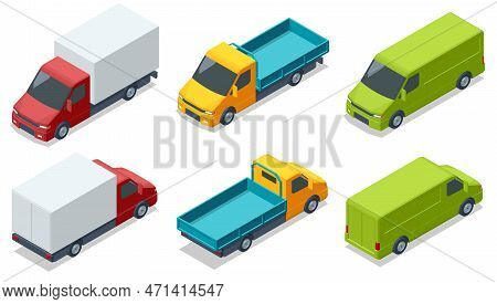 Isometric Cargo Truck Transportation. Car For The Carriage Of Goods. Fast Delivery Or Logistic Trans