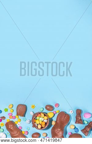 Easter Chocolate Egg And Bunny Background