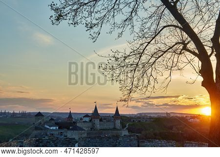 Old Castle Medieval Castle Town Of Kamenetz-podolsk, Ukraine Is One Of The Historical Monuments. Tri