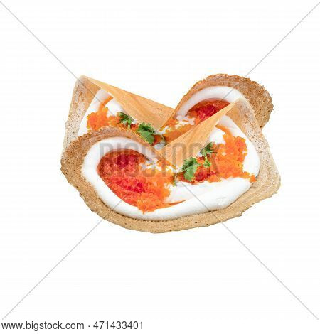 Khanom Buang Thai Crispy Pancakes Transparent On White Background