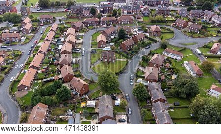 Aerial Drone Photo Of The Village Of Sharlston And Sharlston Common In Wakefield In The Uk, Showing