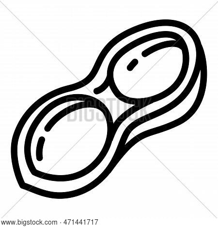 Half Peanut Shell Icon. Outline Half Peanut Shell Icon For Web Design Isolated On White Background