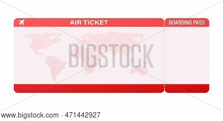 Airline Tickets Or Boarding Pass Inside Of Special Service Envelope. Vector Stock Illustration.