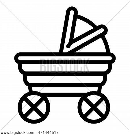 Baby Buggy Icon. Outline Baby Buggy Icon For Web Design Isolated On White Background