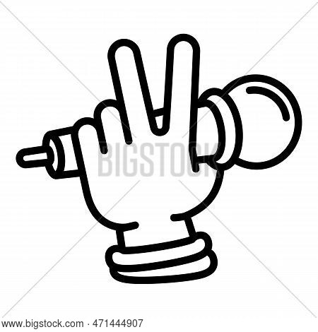 Hiphop Singer Microphone Icon. Outline Hiphop Singer Microphone Icon For Web Design Isolated On Whit