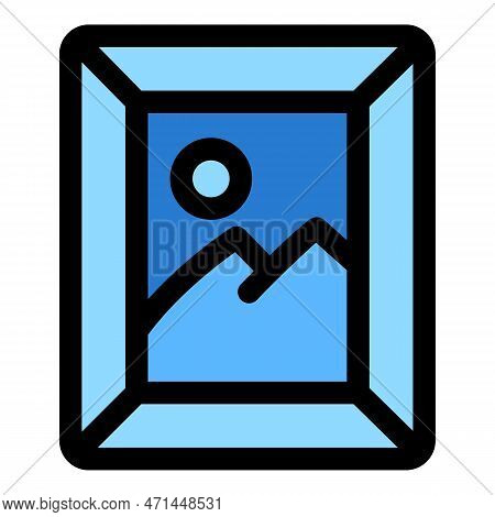 Mountain Wall Picture Icon. Outline Mountain Wall Picture Icon For Web Design Isolated On White Back