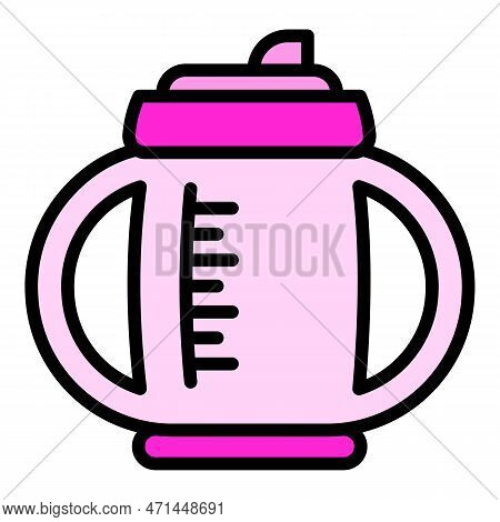 Mug Sippy Cup Icon. Outline Mug Sippy Cup Icon For Web Design Isolated On White Background