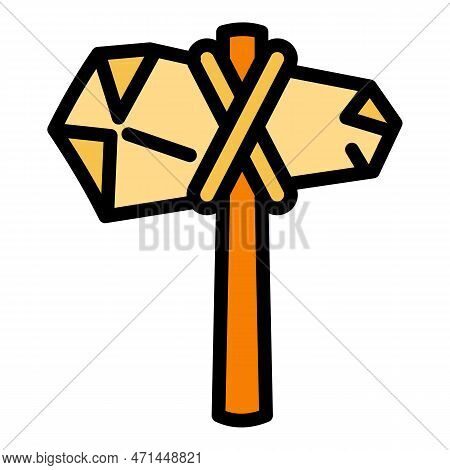 Ancient Hammer Icon. Outline Ancient Hammer Icon For Web Design Isolated On White Background