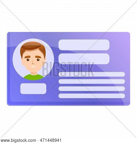 Card Pesonal Data Icon. Cartoon Of Card Pesonal Data Icon For Web Design Isolated On White Backgroun