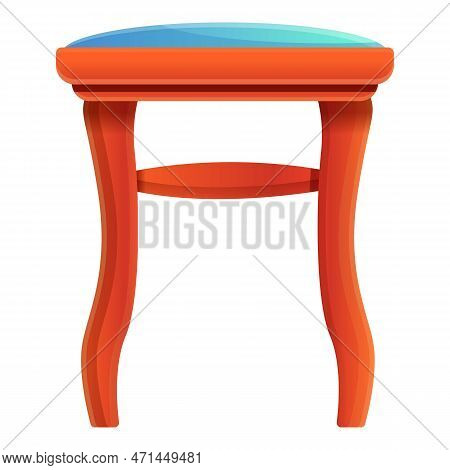 Dressing Room Backless Chair Icon. Cartoon Of Dressing Room Backless Chair Icon For Web Design Isola
