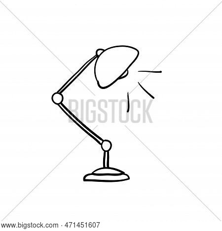 Table Office Lamp With Hand Drawn Doodle Style Vector
