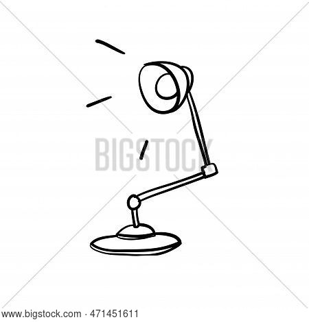 Table Office Lamp With Hand Drawn Doodle Style Vector