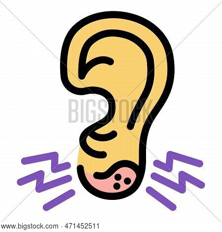 Ear Frostbite Icon. Outline Ear Frostbite Icon For Web Design Isolated On White Background