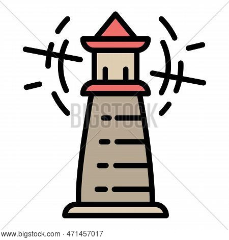 Radar Lighthouse Icon. Outline Radar Lighthouse Icon For Web Design Isolated On White Background