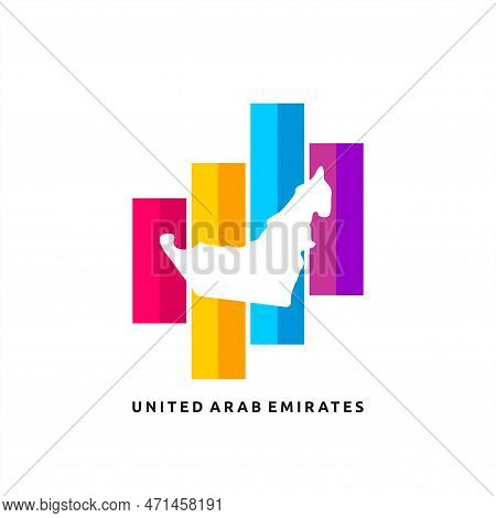 Uae Map Logo With Unique Concept, Uae Map Logo