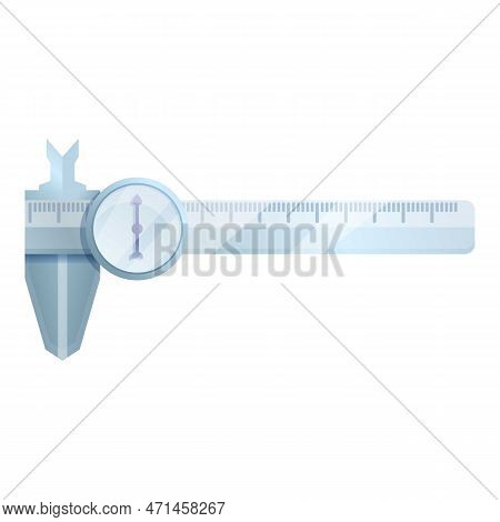 Calibrated Caliper Icon. Cartoon Of Calibrated Caliper Icon For Web Design Isolated On White Backgro