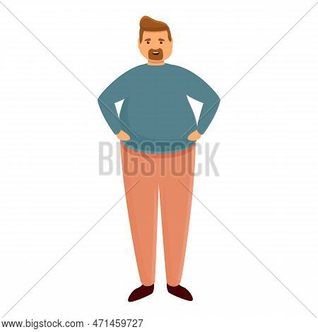 Man Gluttony Icon. Cartoon Of Man Gluttony Icon For Web Design Isolated On White Background