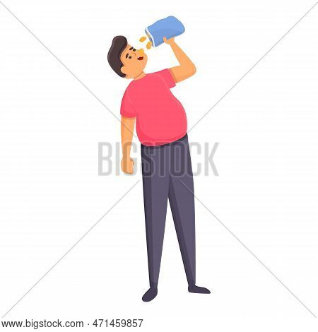 Gluttony Student Chips Icon. Cartoon Of Gluttony Student Chips Icon For Web Design Isolated On White