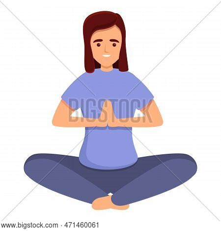 Home Training Meditation Icon. Cartoon Of Home Training Meditation Icon For Web Design Isolated On W