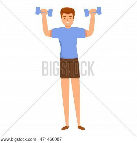 Home Training Dumbbell Exercise Icon. Cartoon Of Home Training Dumbbell Exercise Icon For Web Design