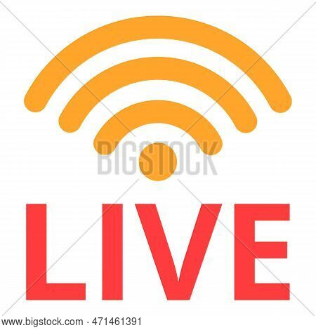 Wifi Live Stream Icon. Cartoon Of Wifi Live Stream Icon For Web Design Isolated On White Background