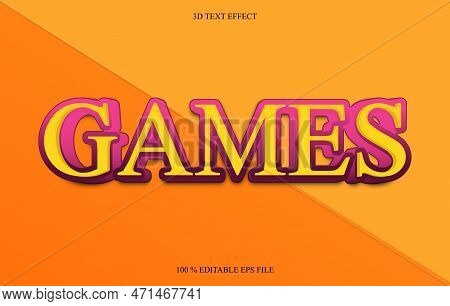 Gaming 3d Text Effect. Editable Text Style Effect With Colorful Light Theme
