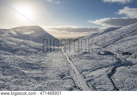 The Snow Covered Glenveagh Mountains And Glen In County Donegal - Republic Of Ireland