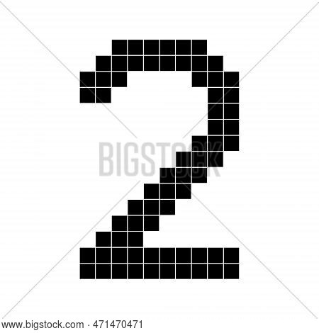 Number 2 Two 3d Cube Pixel Shape Minecraft 8 Bit