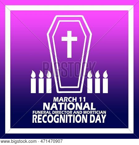 Coffin Icon With A Cross, Candles And Bold Text In Frame On Gradient Background To Commemorate Natio