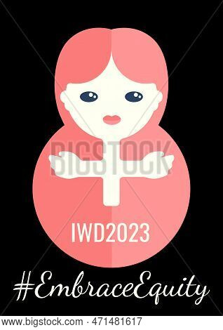 International Women's Day Banner With Stylized Eight Number. Embrace Equity Movement Illustration El