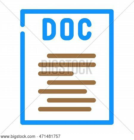 Doc File Format Document Color Icon Vector Illustration