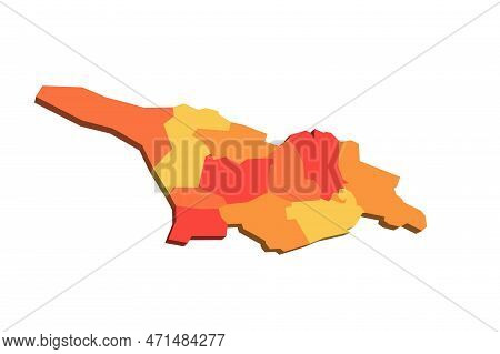Georgia Political Map Of Administrative Divisions - Regions And Autonomous Republics Of Abkhasia And