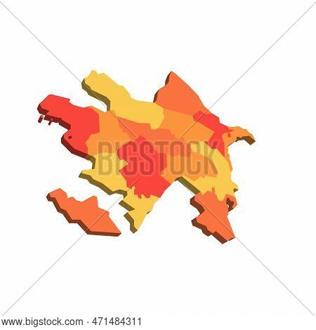 Azerbaijan Political Map Of Administrative Divisions - Districts, Cities And Autonomous Republic Of 